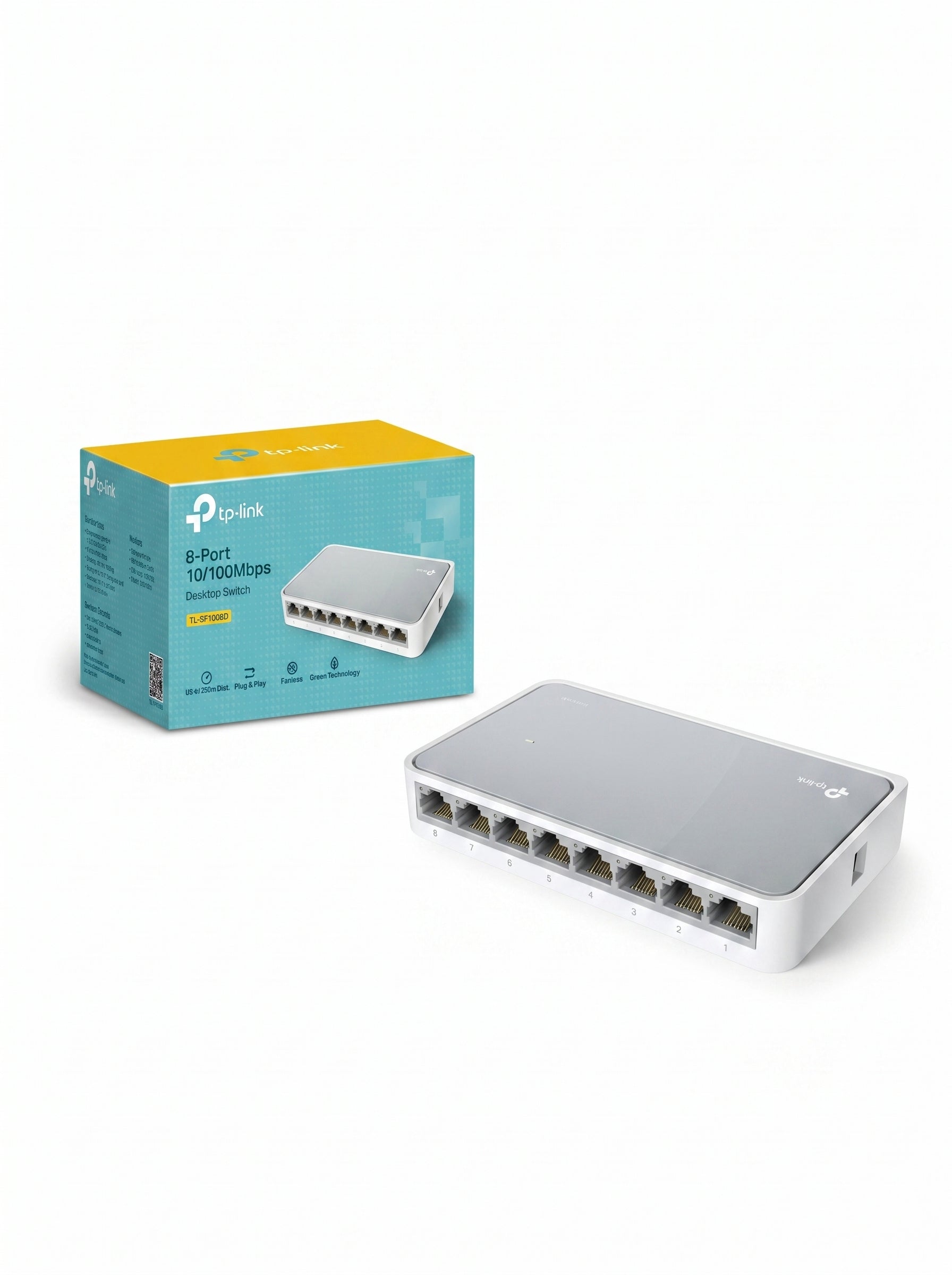 TP-Link TL-SF1008D 8-Port Fast Ethernet Switch – 10/100Mbps Desktop Network Switch