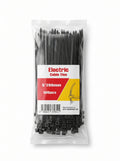Electric Cable Ties 200mm Black – Heavy Duty Nylon Zip Ties for Cable Management