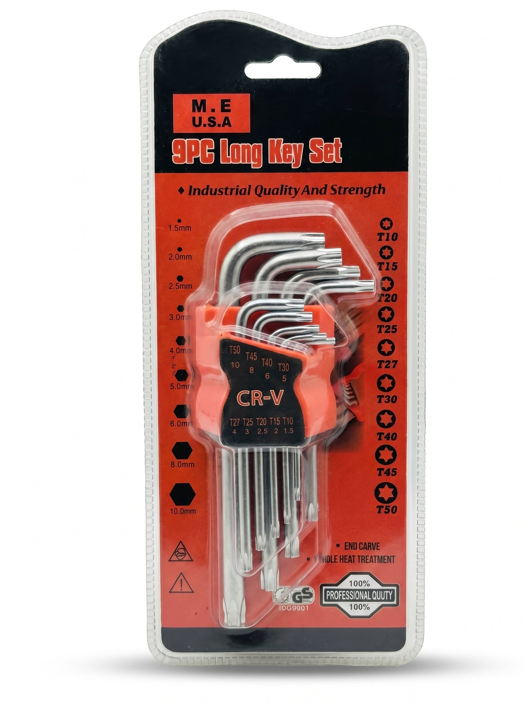 9Pc Long Hex Key Set – Long Arm Allen Key Wrench Set for Mechanical & DIY Use